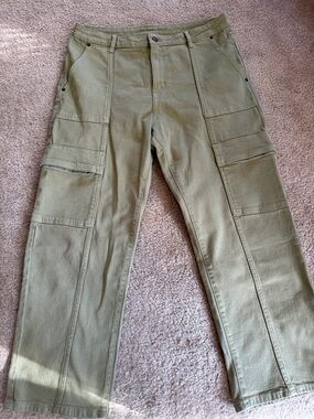 Michael Kors Olive Green Cargo Jeans. Size 12. Never worn